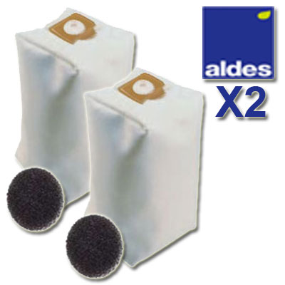 Lot de 2 sacs ALDES Universels une capacité de 30 litres  2 filtres moteur