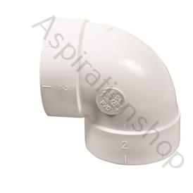 Coude court 90° PVC - D:51mm - Spécial aspiration